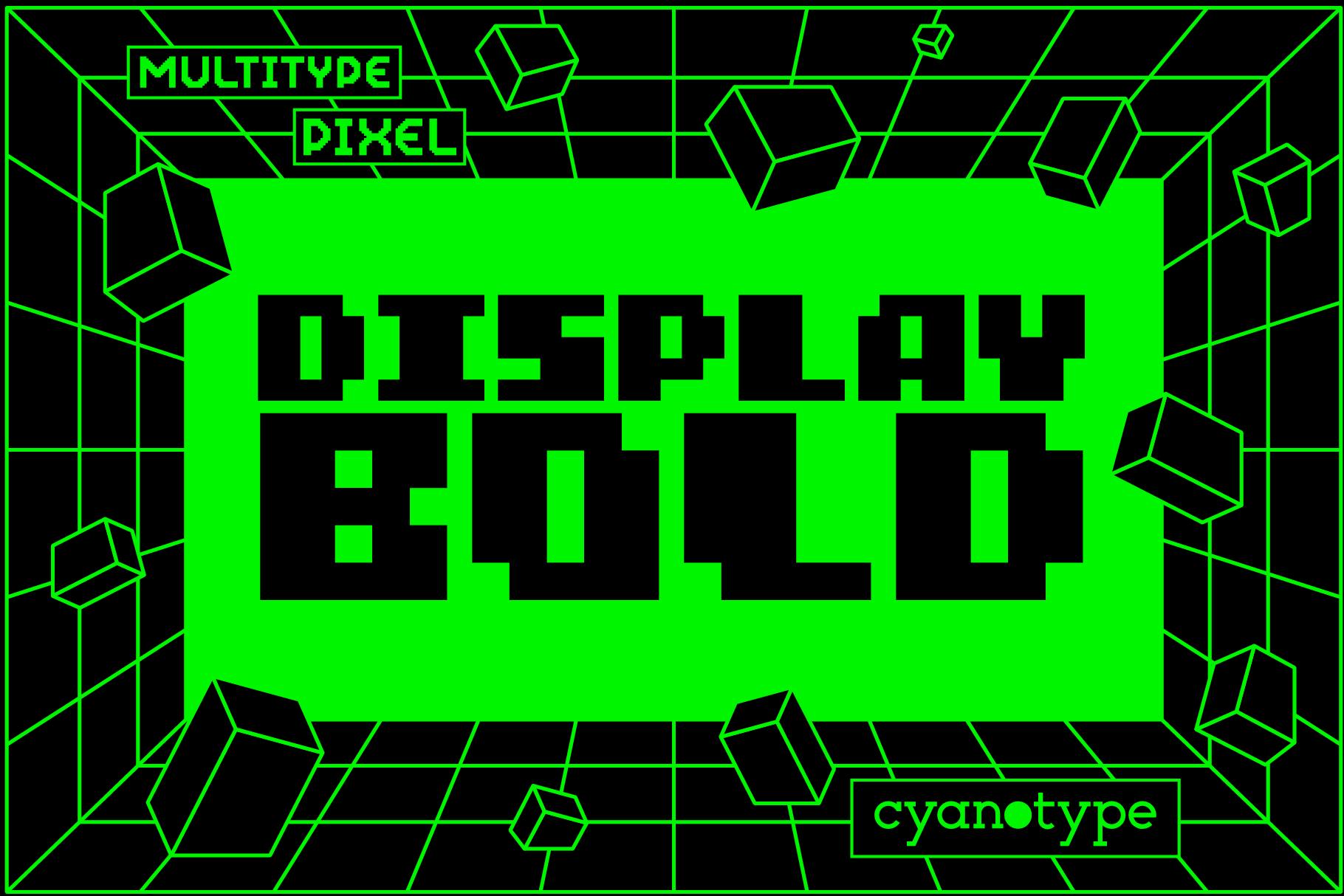 MultiType Pixel Display Bold Font