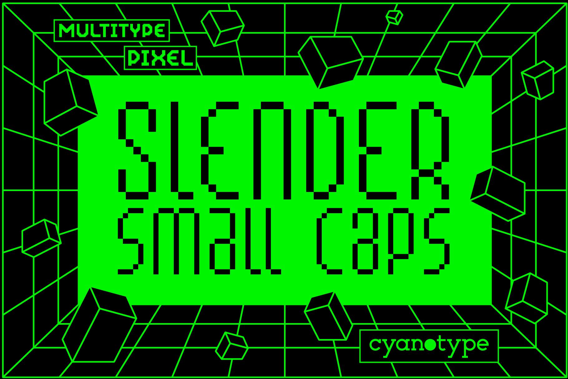 MultiType Pixel Slender Font