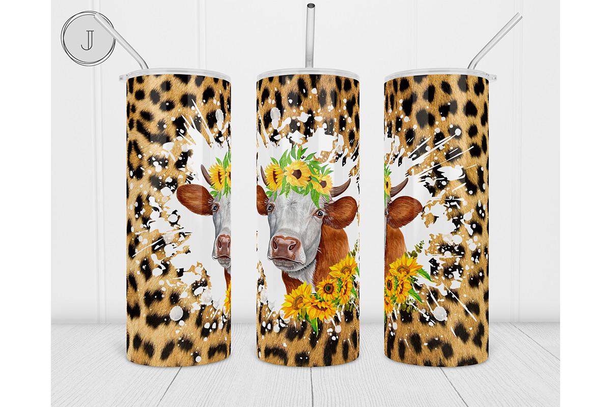 20oz Cow Sunflower Tumbler Sublimation