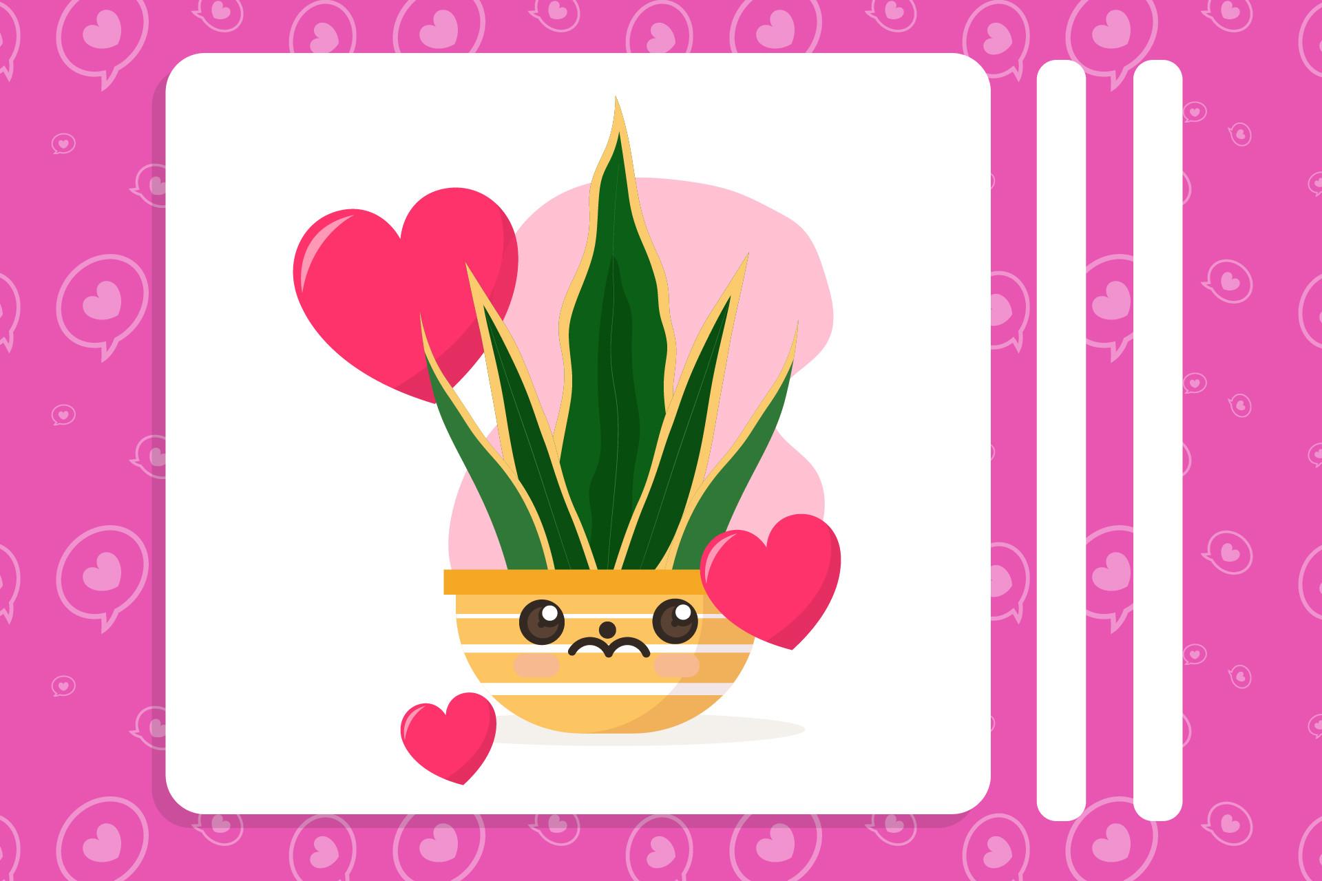 Valentine Botanical Cute Plant and Pot