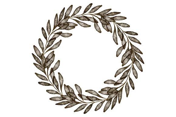 Watercolor Green Leaf Wreath Frame