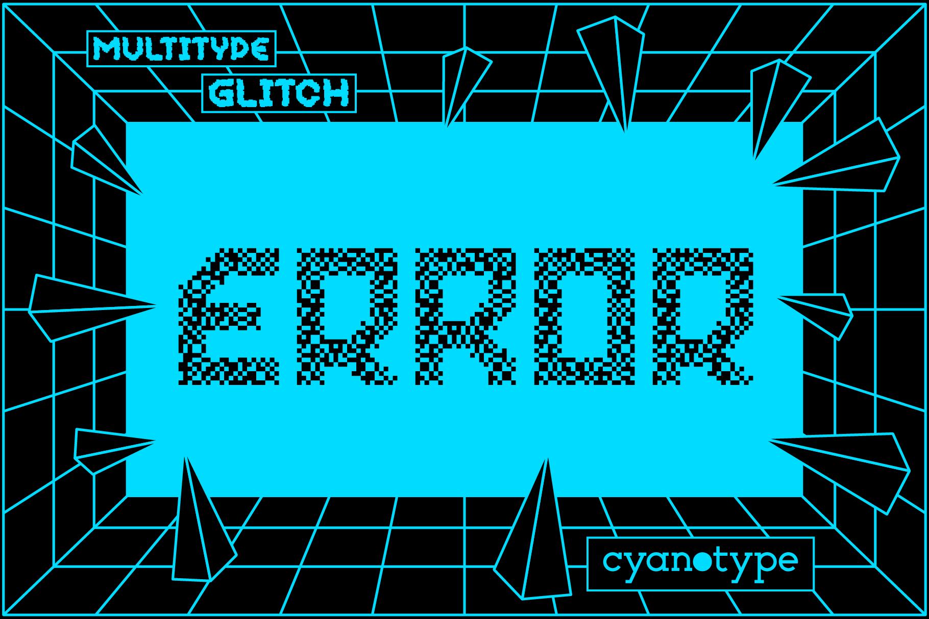 MultiType Glitch Error Font