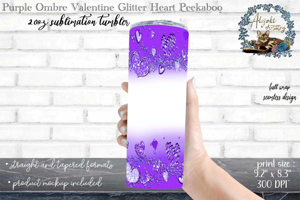 Valentines Day Purple Ombre Tumbler Wrap
