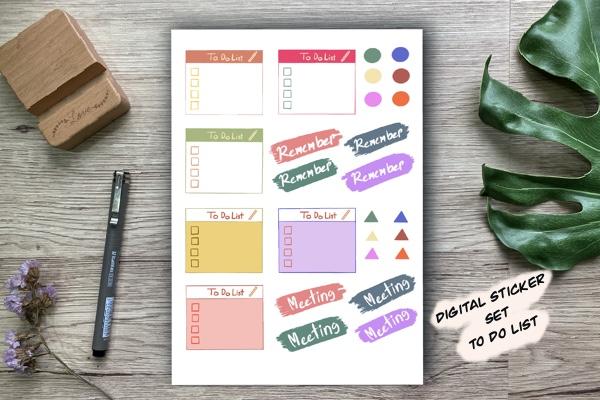 Digital Stickers Set to Do List
