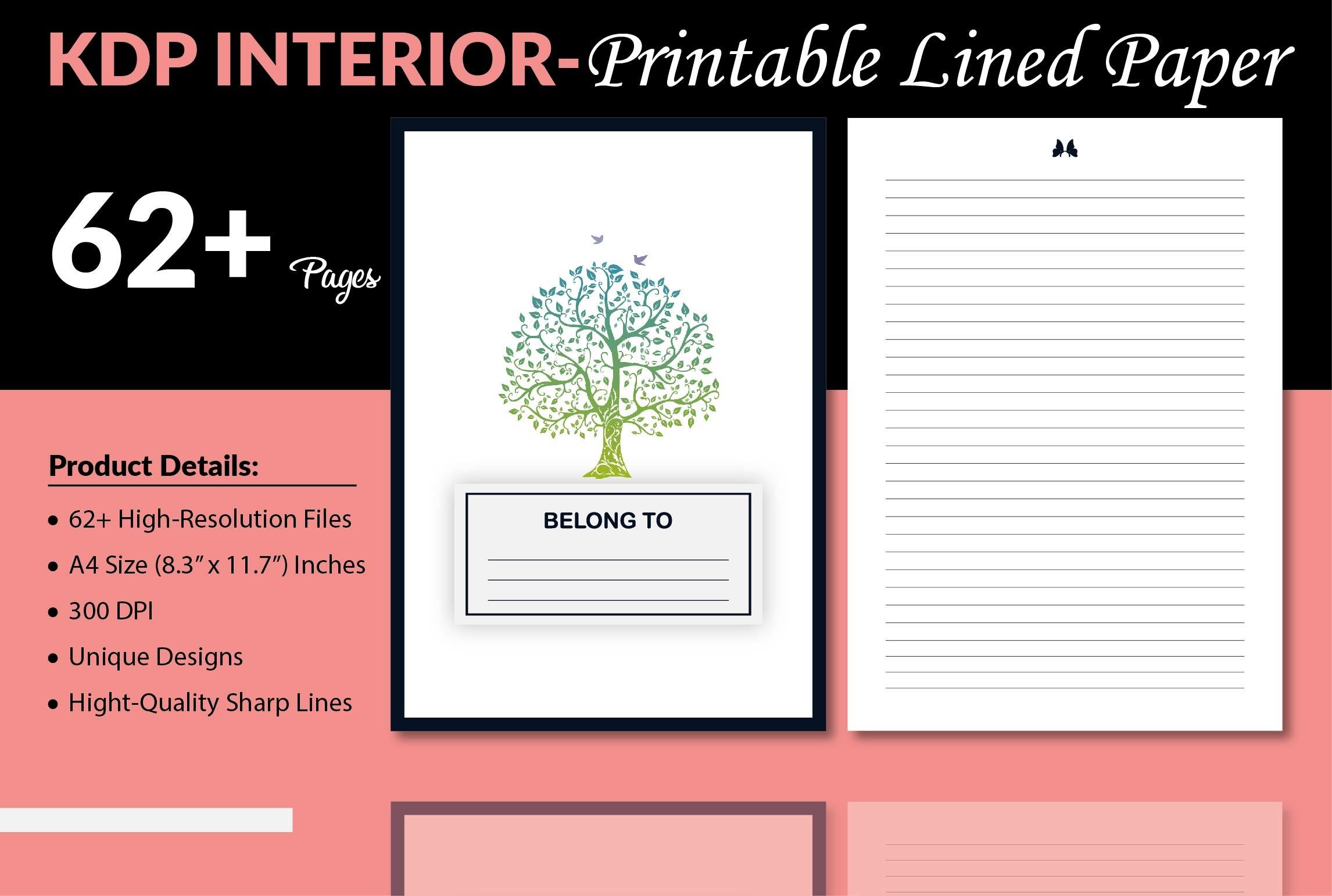 Printable Lined Paper Templates - KDP
