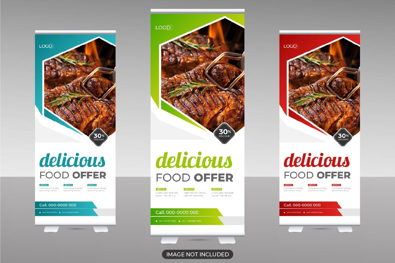Food Roll Up Banner Design Template