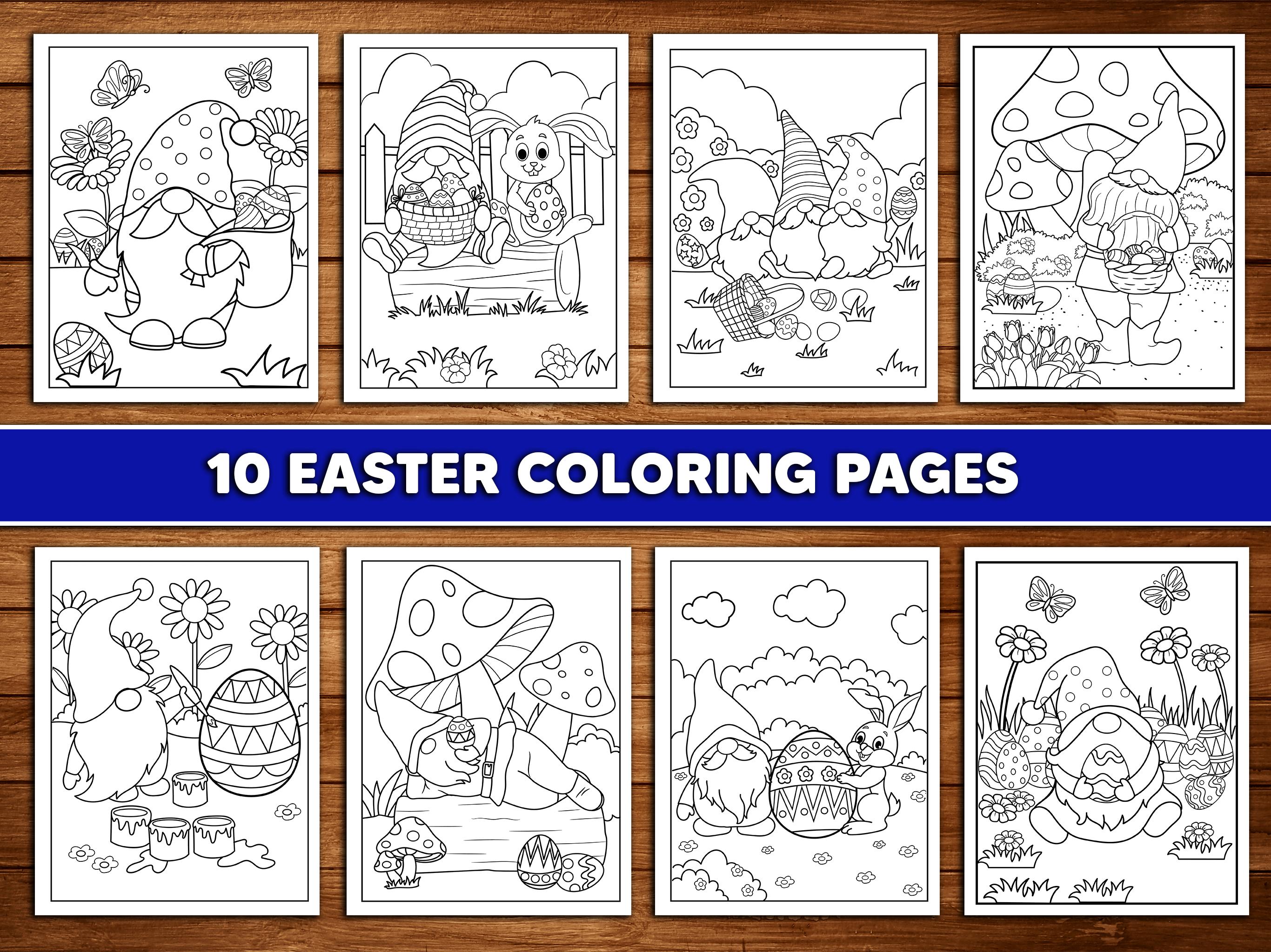 Easter Gnome Coloring Page