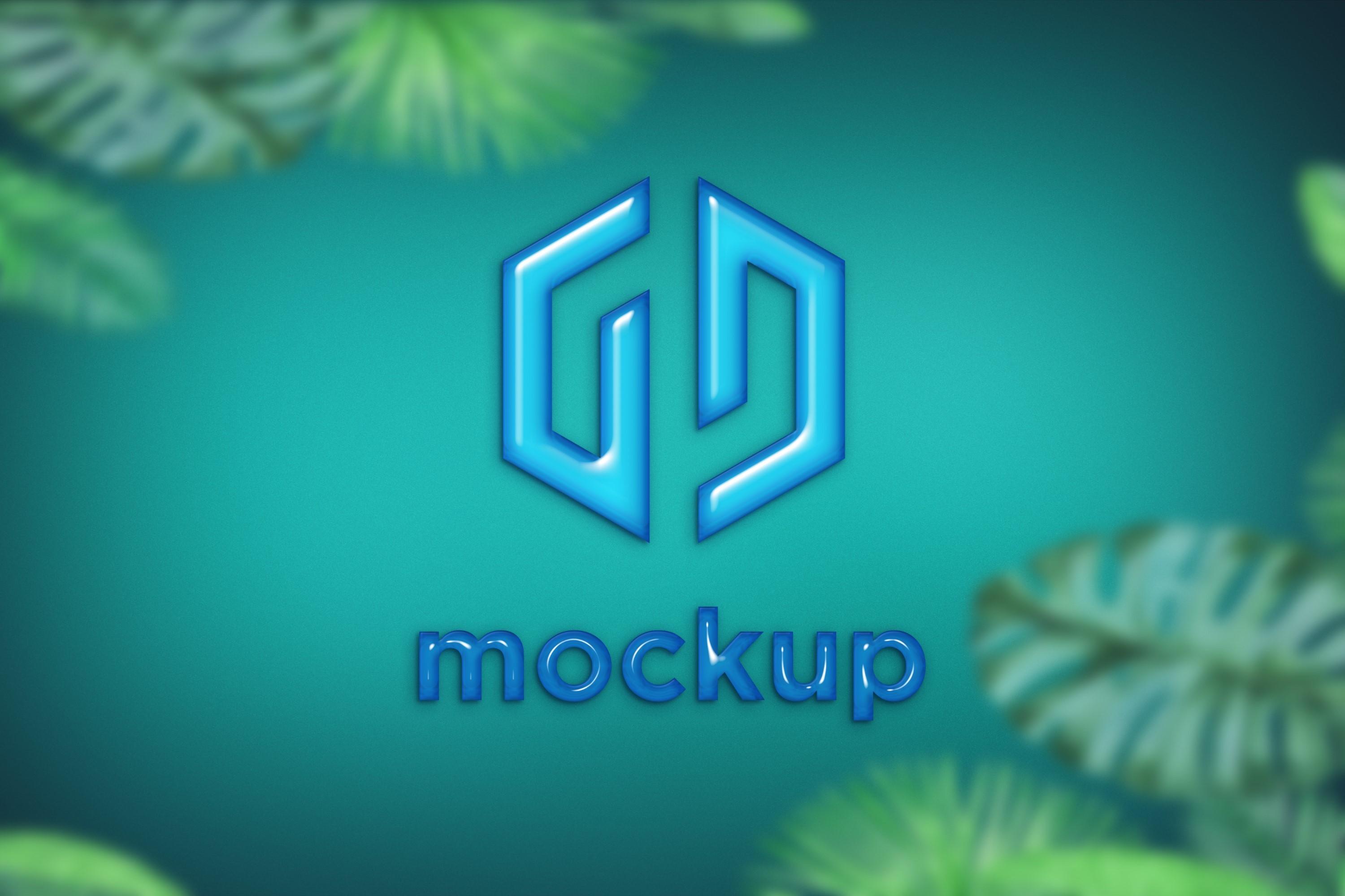 Blue Glassi Logo Behind the Green Leaves